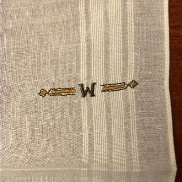Vintage ‘M’ or ‘W’ Monogrammed handkerchief - Picture 1 of 4